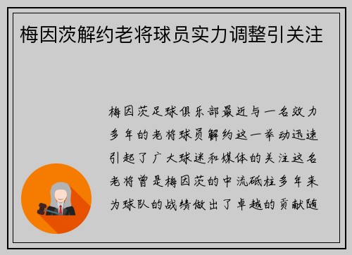 梅因茨解约老将球员实力调整引关注